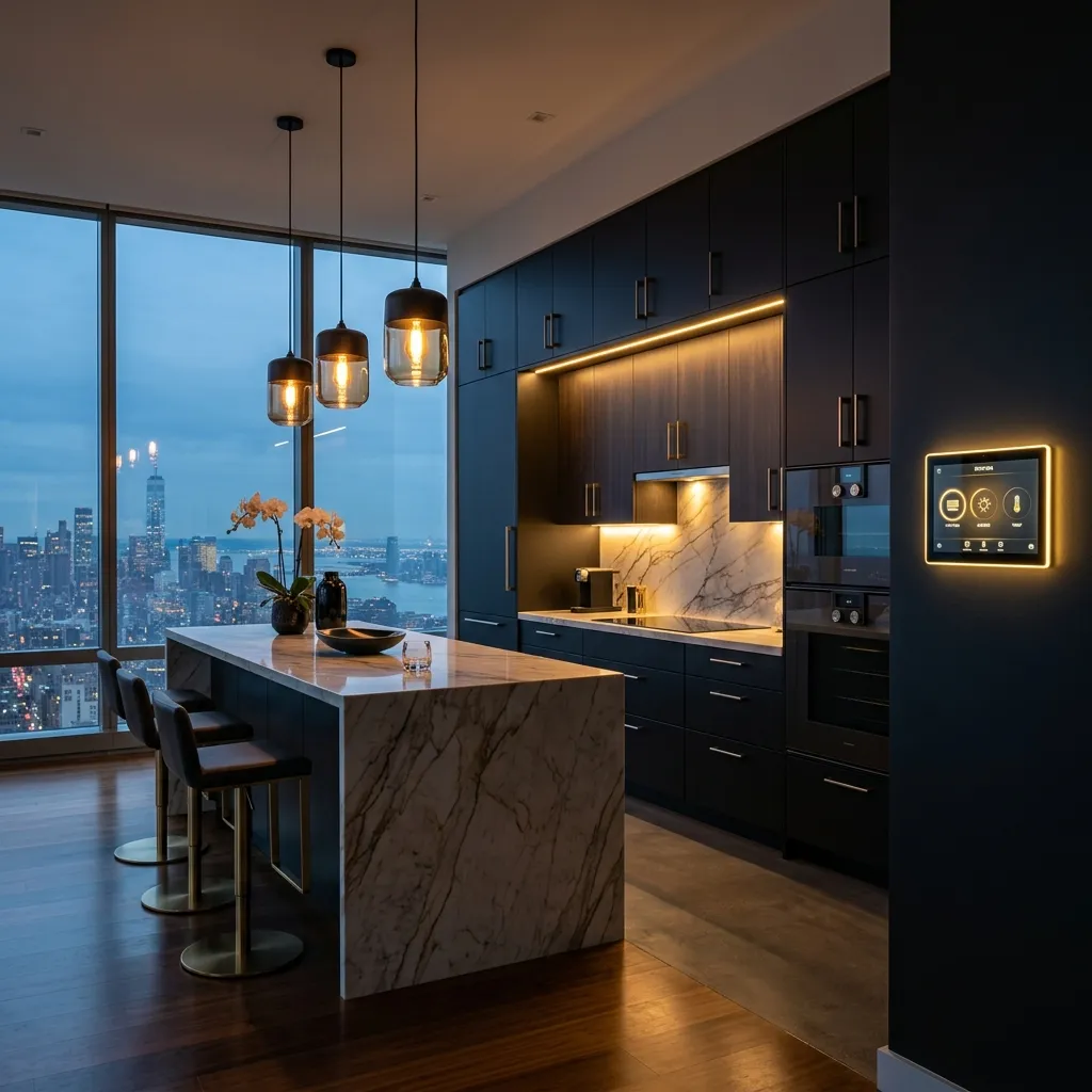 Starvis smart kitchen with touch panel and under-cabinet lighting